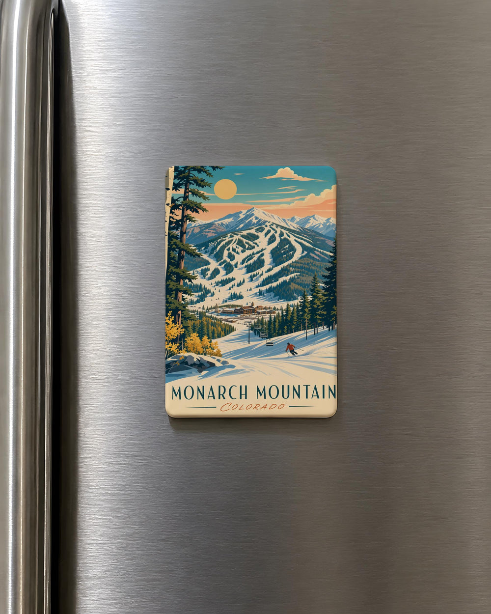 Monarch Mountain Fridge Magnet, Colorado Ski Resort Souvenir Magnet, Mountain Landscape Travel Keepsake Magnet