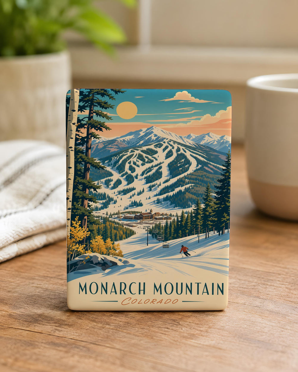Monarch Mountain Fridge Magnet, Colorado Ski Resort Souvenir Magnet, Mountain Landscape Travel Keepsake Magnet