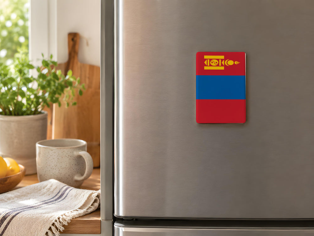Mongolia Flag Fridge Magnet, Mongolian National Flag Magnet, Mongolia Souvenir Magnet, Travel Gift, Country Flag Magnet