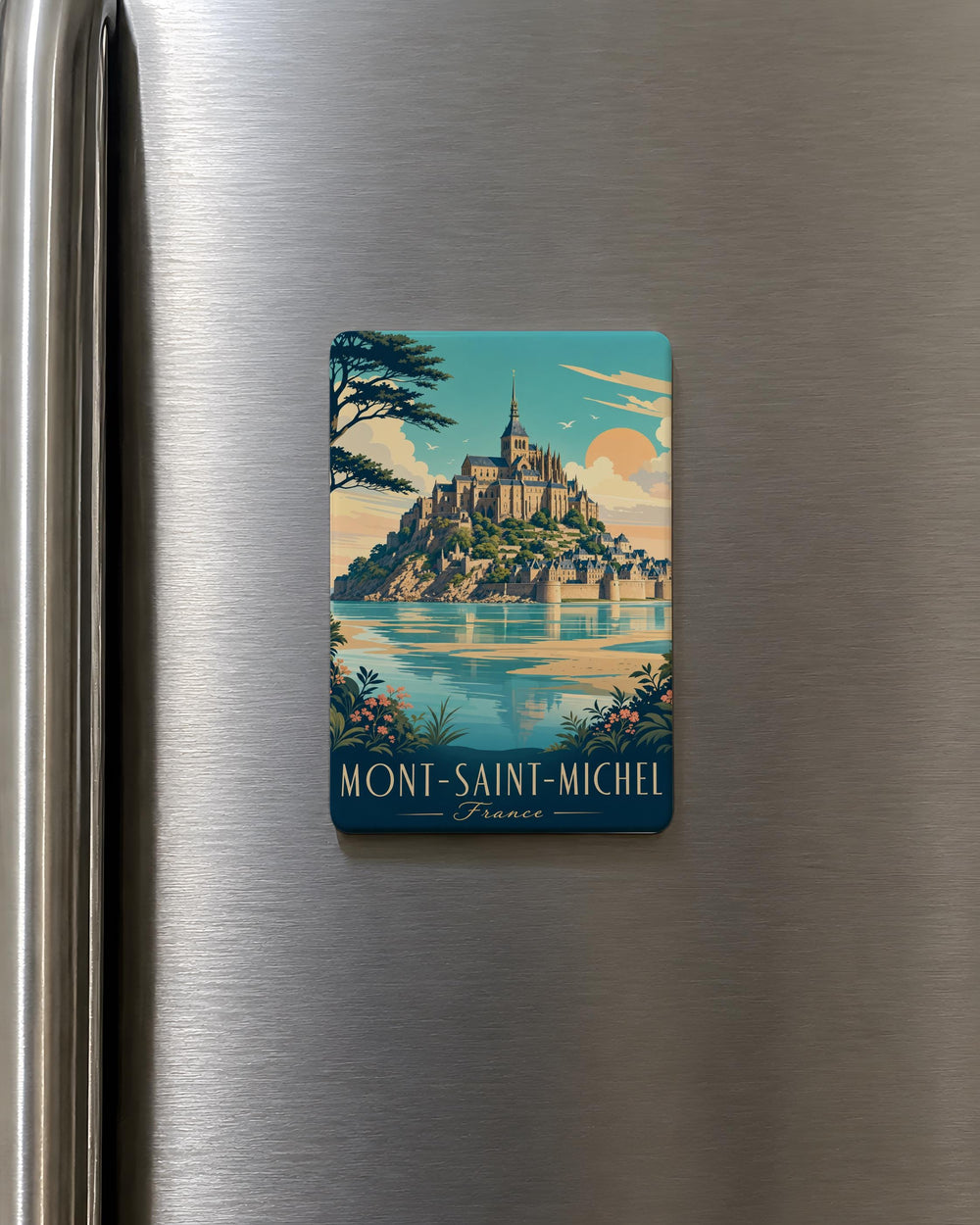 Mont-Saint-Michel Abbey Fridge Magnet, France Landmark Souvenir, Normandy Travel Gift, Historic Monastery Island Magnet