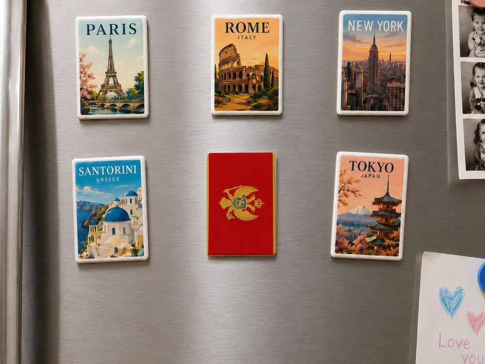 Montenegro Flag Fridge Magnet, Montenegro National Flag Magnet, Balkan Country Souvenir Refrigerator Magnet Gift