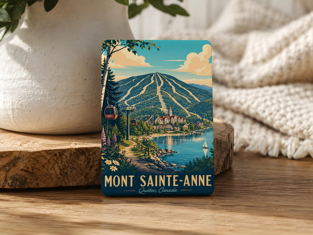 Mont-Sainte-Anne Fridge Magnet, Mont Sainte-Anne Quebec Souvenir Magnet, Ski Resort Mountain Travel Keepsake Magnet