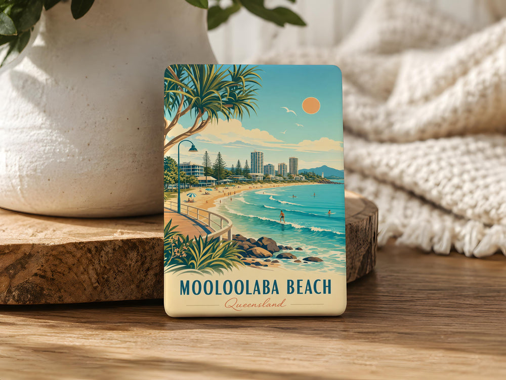 Mooloolaba Beach Fridge Magnet, Sunshine Coast Queensland Australia Souvenir, Coastal Seaside Travel Keepsake Magnet