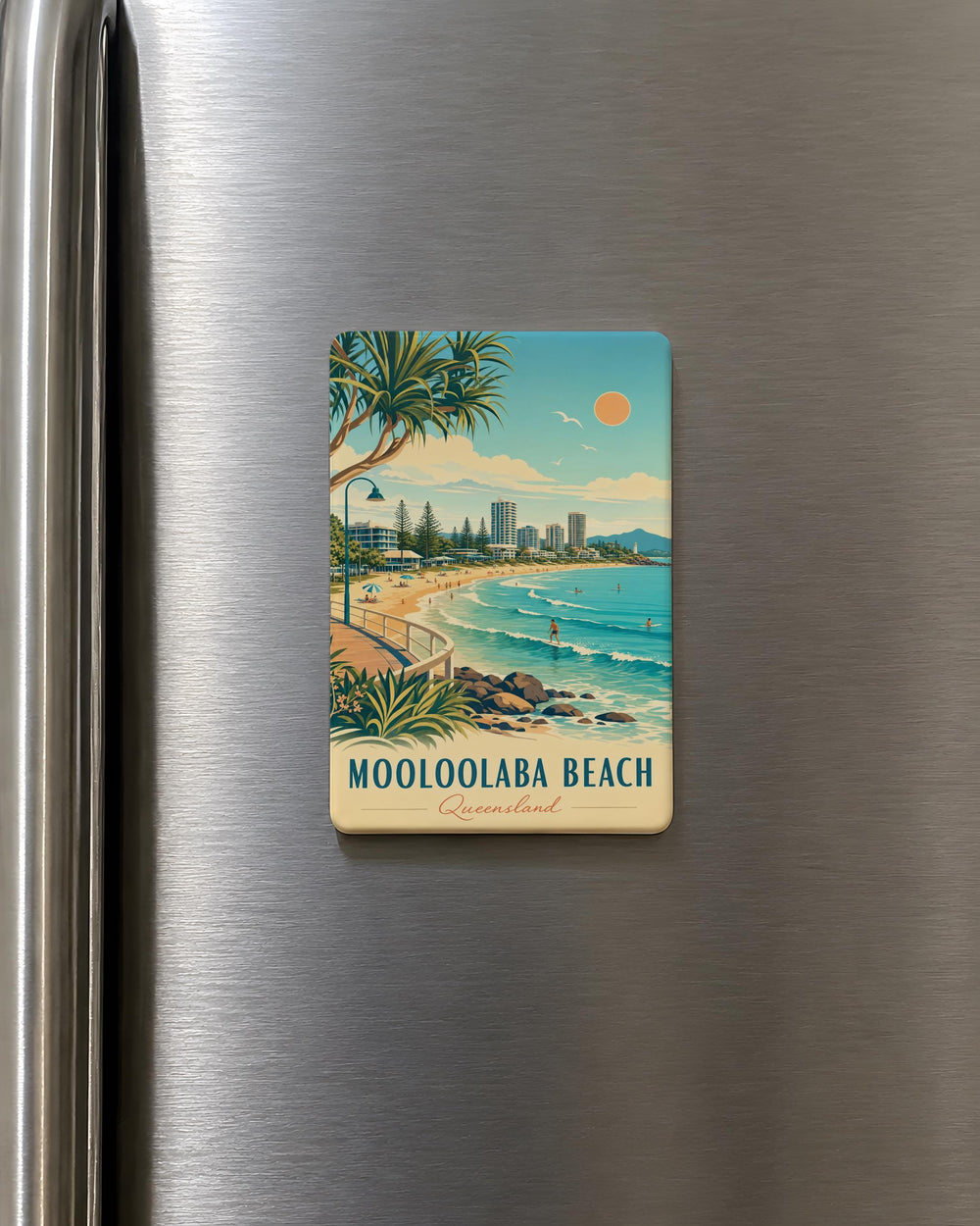 Mooloolaba Beach Fridge Magnet, Sunshine Coast Queensland Australia Souvenir, Coastal Seaside Travel Keepsake Magnet