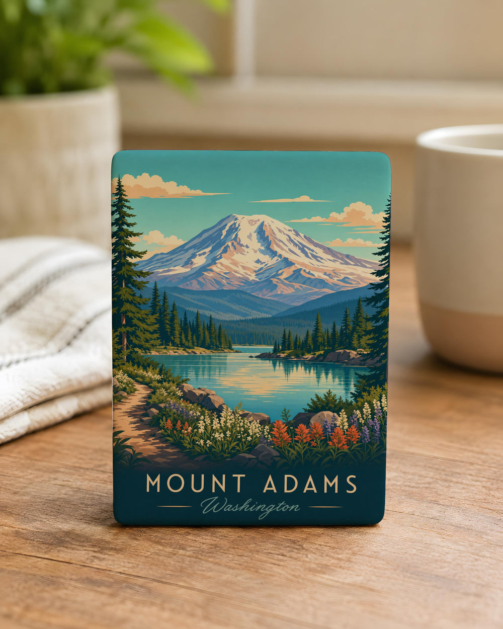Mount Adams Fridge Magnet, Washington Mountain Souvenir Magnet, Cascade Range Peak Travel Keepsake, Pacific Northwest Decor Magnet