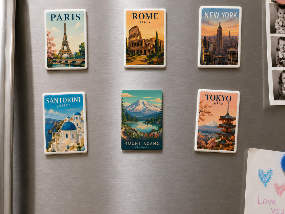 Mount Adams Fridge Magnet, Washington Mountain Souvenir Magnet, Cascade Range Peak Travel Keepsake, Pacific Northwest Decor Magnet