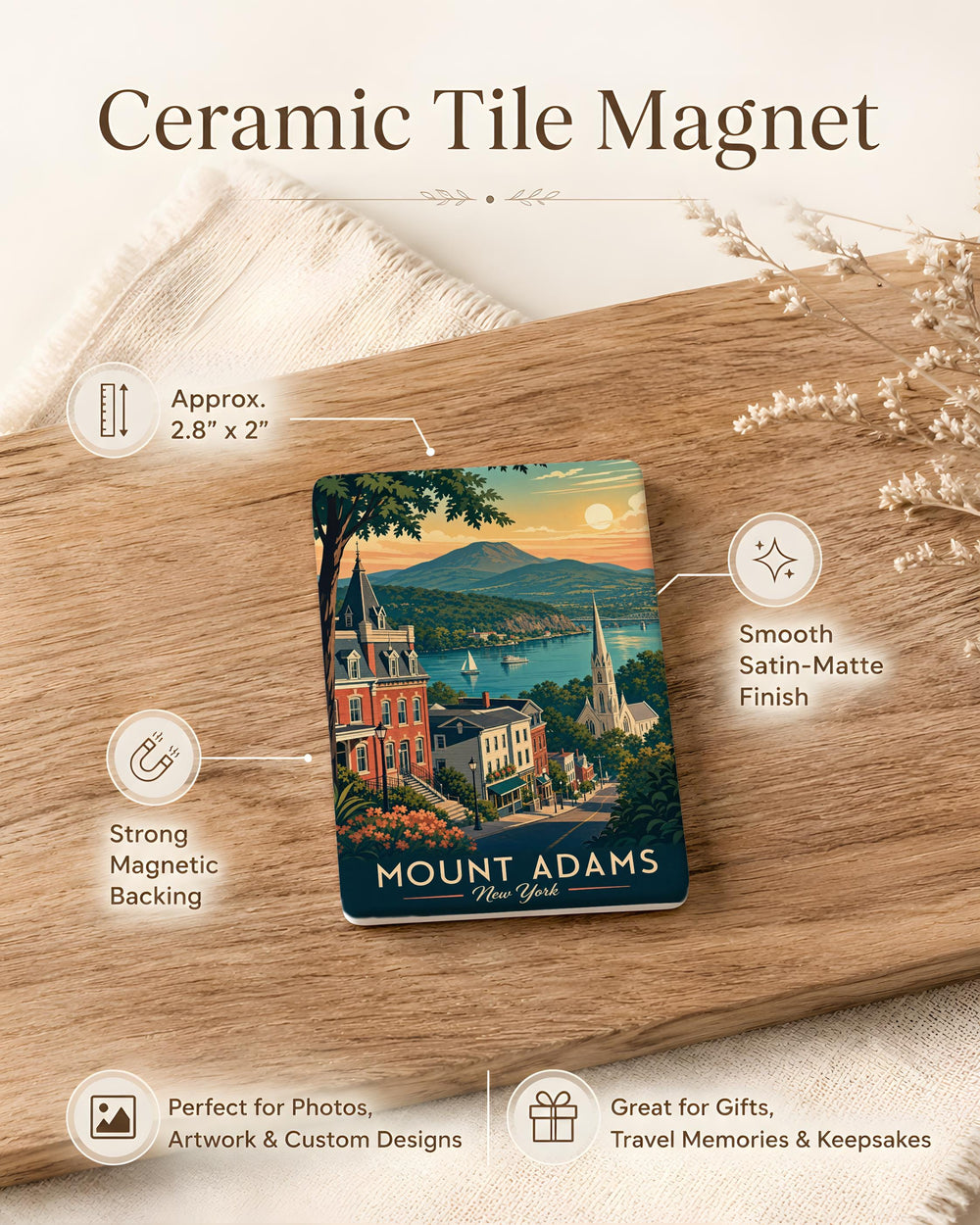 Mount Adams NY Fridge Magnet, New York Mountain Souvenir Magnet, Mount Adams Travel Keepsake, Hiking Adventure Gift