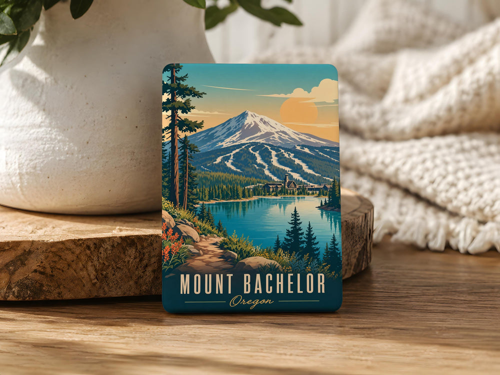 Mount Bachelor Fridge Magnet, Oregon Ski Resort Souvenir Magnet, Cascade Mountains Travel Keepsake Magnet