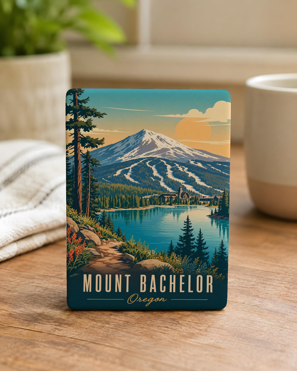 Mount Bachelor Fridge Magnet, Oregon Ski Resort Souvenir Magnet, Cascade Mountains Travel Keepsake Magnet