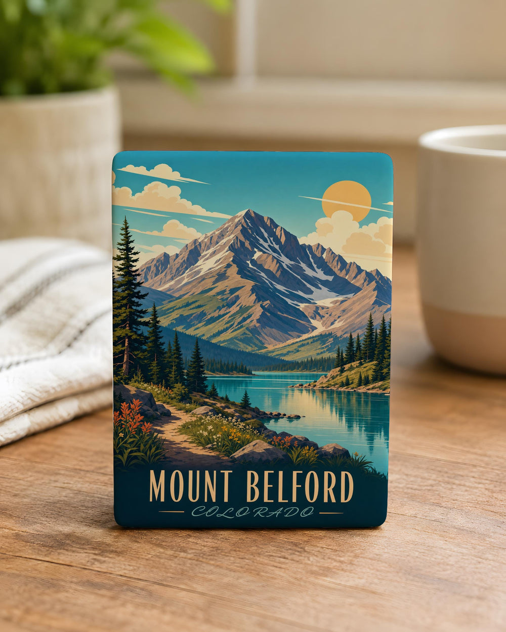 Mount Belford Fridge Magnet, Colorado Mountain Peak Souvenir, Hiking & Trail Travel Keepsake Gift