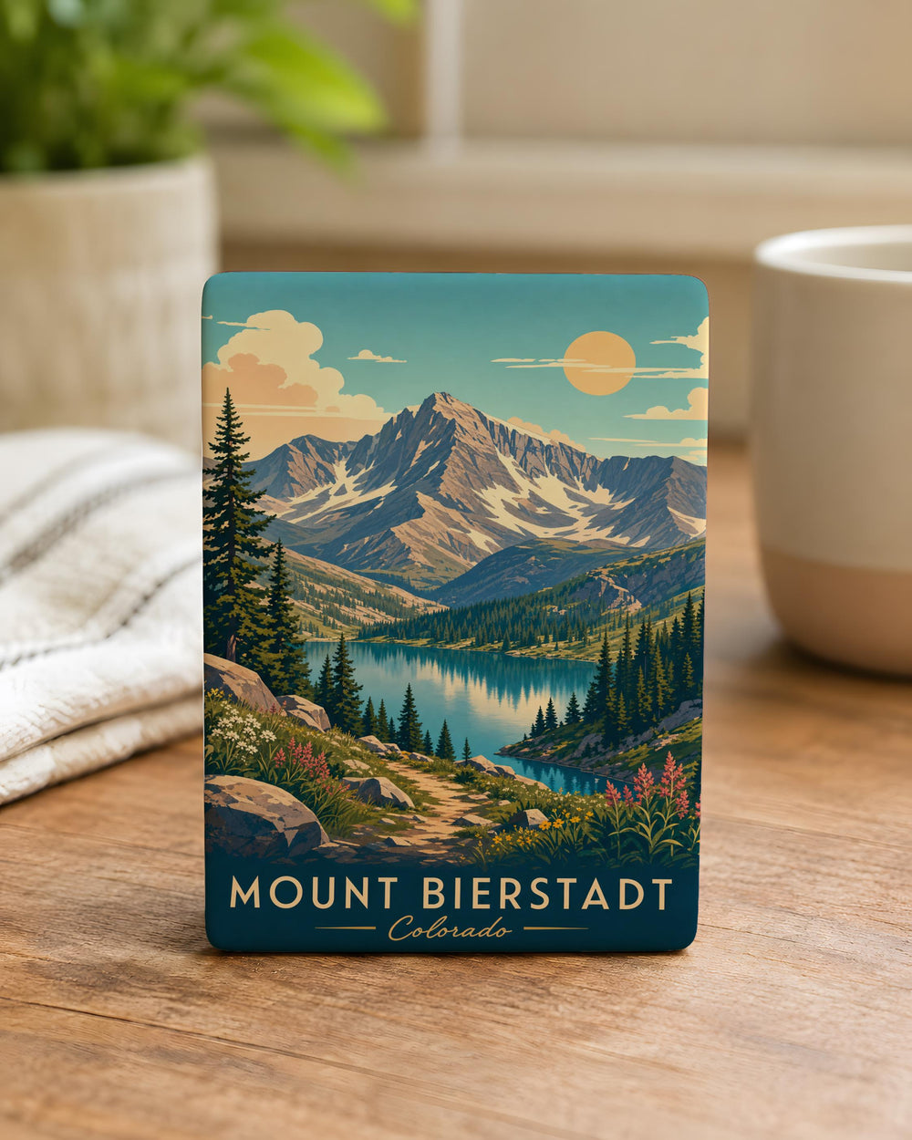 Mount Bierstadt Mountain Fridge Magnet, Colorado Rocky Mountains Peak Scenic Souvenir Magnet, Hiking Nature Travel Gift