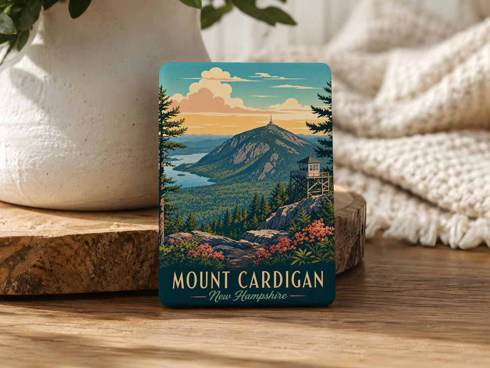 Mount Cardigan New Hampshire Fridge Magnet, NH Mountain Souvenir Magnet, Hiking Trail Peak Keepsake Gift