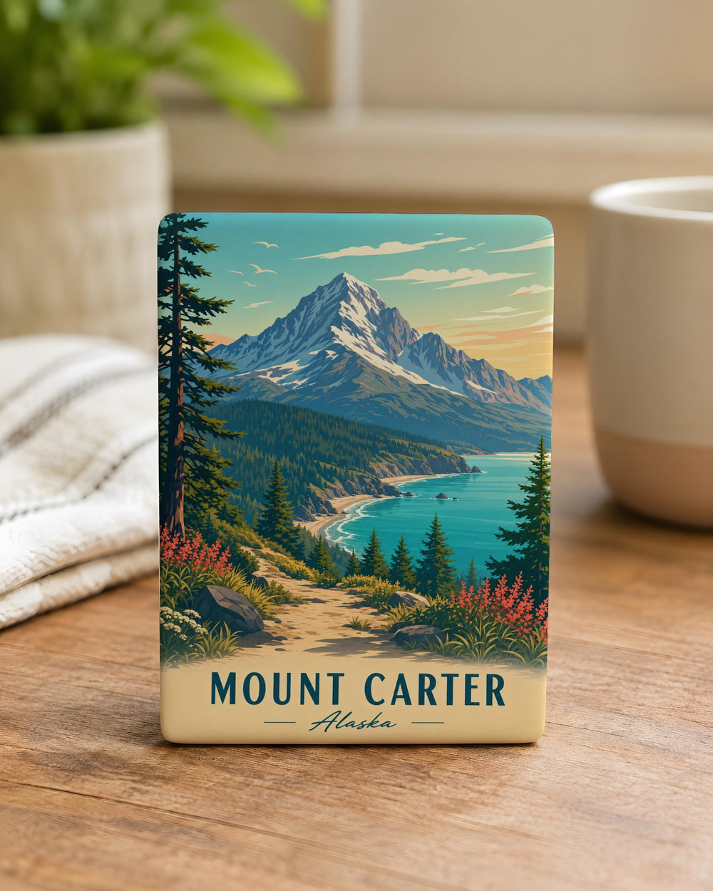 Mount Carter Fridge Magnet, White Mountains New Hampshire Souvenir, Hiking Trail Peak Landmark Gift