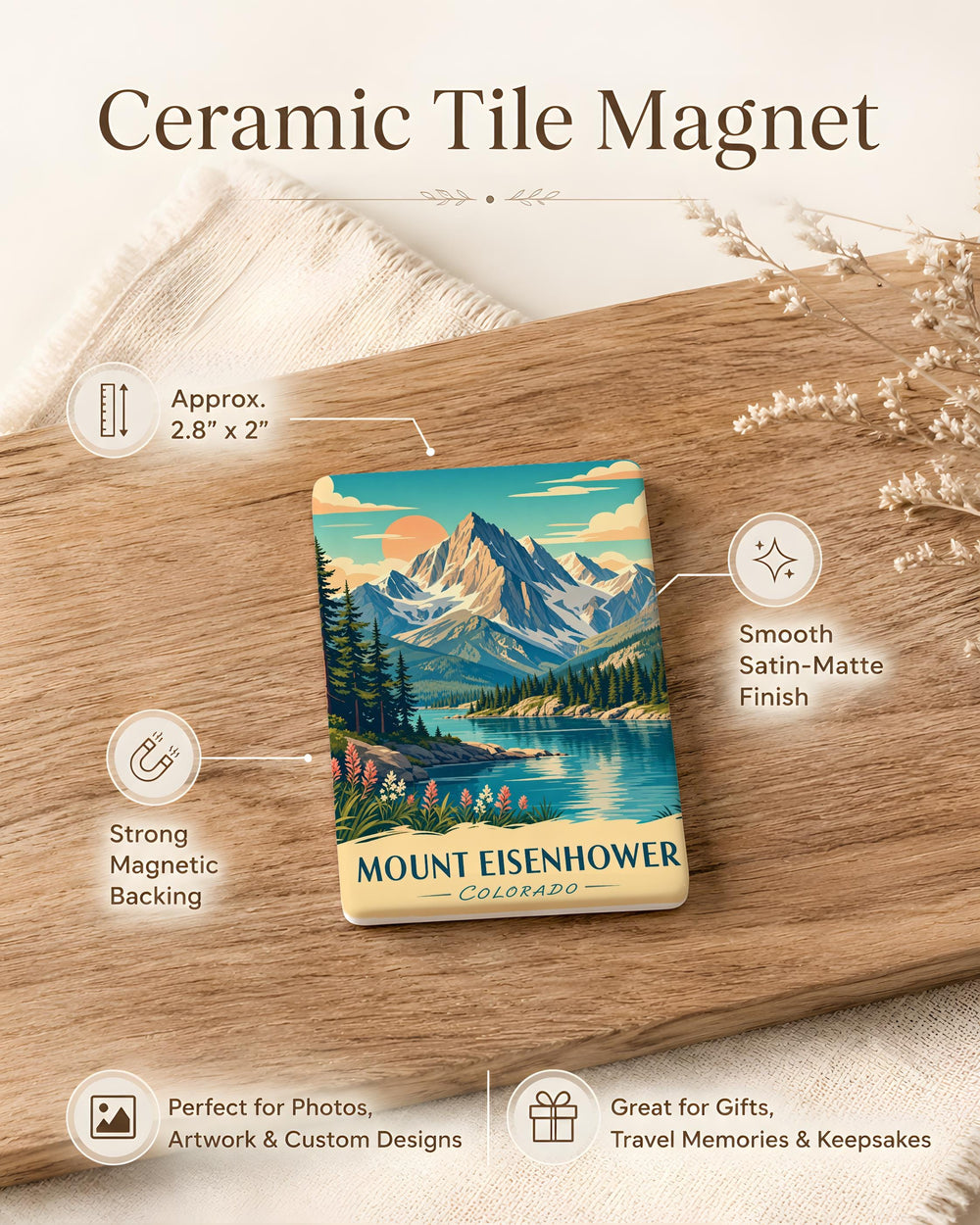 Mount Eisenhower Fridge Magnet, Mountain Peak Souvenir Magnet, Hiking Trail Travel Keepsake Magnet, New Hampshire White Mountains Gift
