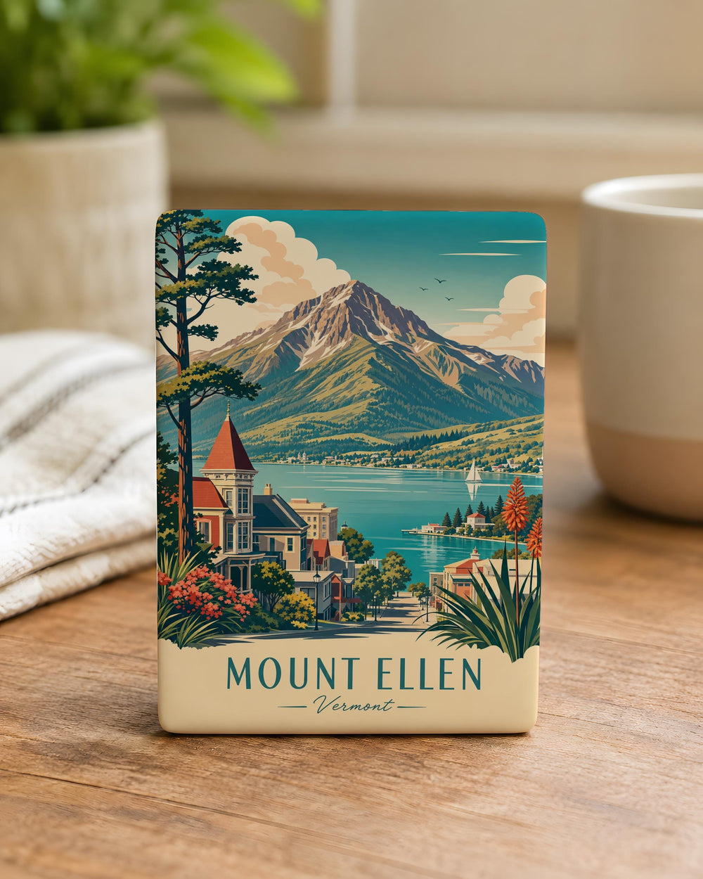Mount Ellen Fridge Magnet, Vermont Ski Mountain Souvenir Magnet, Mount Ellen Resort Keepsake Magnet, Snowy Mountain Travel Gift