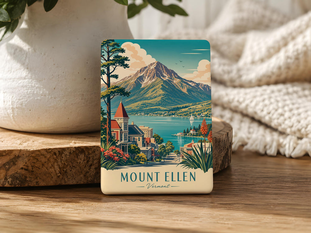 Mount Ellen Fridge Magnet, Vermont Ski Mountain Souvenir Magnet, Mount Ellen Resort Keepsake Magnet, Snowy Mountain Travel Gift
