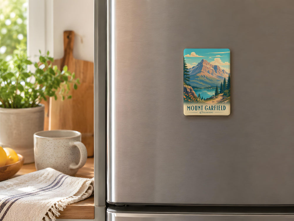 Mount Garfield Fridge Magnet, Mount Garfield Colorado Souvenir Magnet, Hiking Mountain Peak Travel Keepsake Magnet