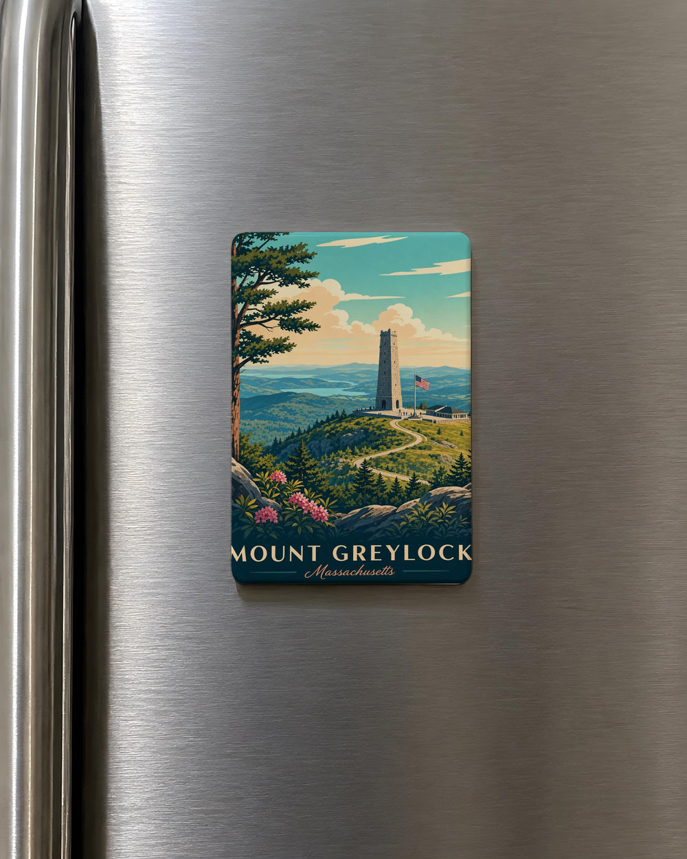Mount Greylock Massachusetts Fridge Magnet, Mount Greylock MA Souvenir Magnet, Berkshires Travel Keepsake Magnet