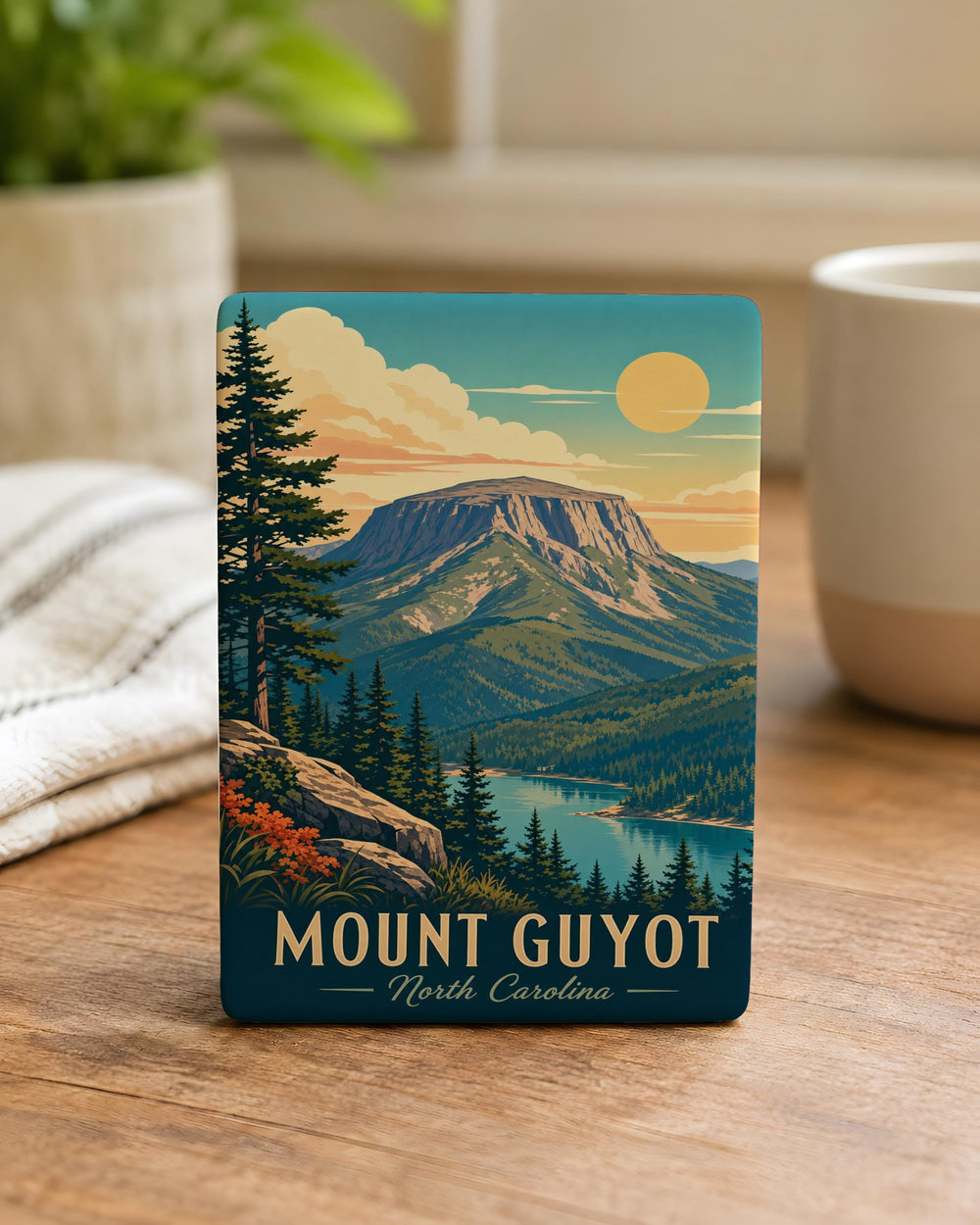 Mount Guyot Fridge Magnet, Great Smoky Mountains Peak Souvenir Magnet, Hiking Trail Travel Keepsake Gift