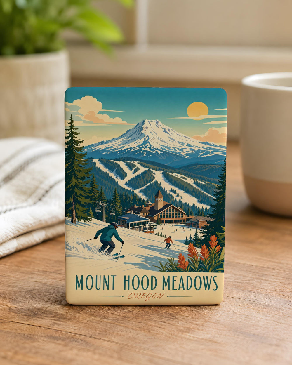 Mount Hood Meadows Fridge Magnet, Oregon Ski Resort Mountain Landscape Souvenir Magnet