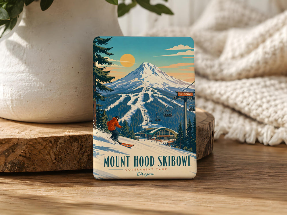 Mount Hood Skibowl Fridge Magnet, Oregon Ski Resort Souvenir Magnet, Mt Hood Winter Skiing Travel Keepsake Gift