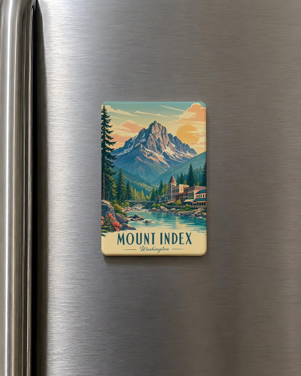 Mount Index Mountain Fridge Magnet, Washington Cascades Peak Souvenir Magnet, Hiking Trail Gift, Outdoor Adventure Keepsake