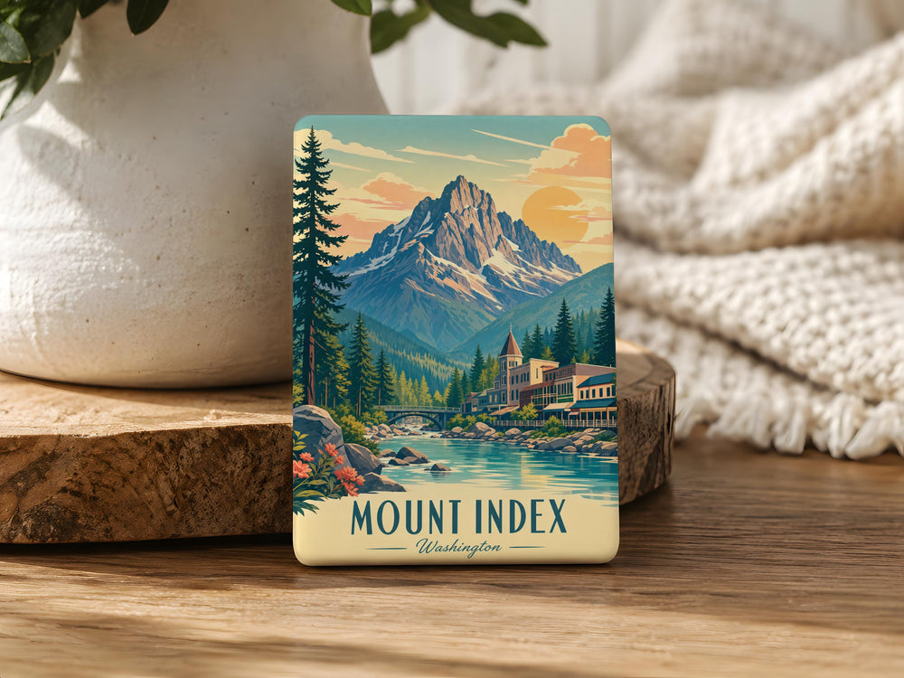 Mount Index Mountain Fridge Magnet, Washington Cascades Peak Souvenir Magnet, Hiking Trail Gift, Outdoor Adventure Keepsake