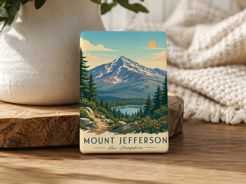 Mount Jefferson New Hampshire Fridge Magnet, White Mountains Souvenir, NH Mountain Peak Travel Keepsake, Hiking Adventure Gift