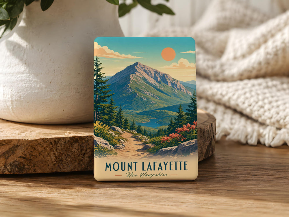 Mount Lafayette Fridge Magnet, New Hampshire White Mountains Souvenir, Hiking Trail Mountain Peak Keepsake Gift