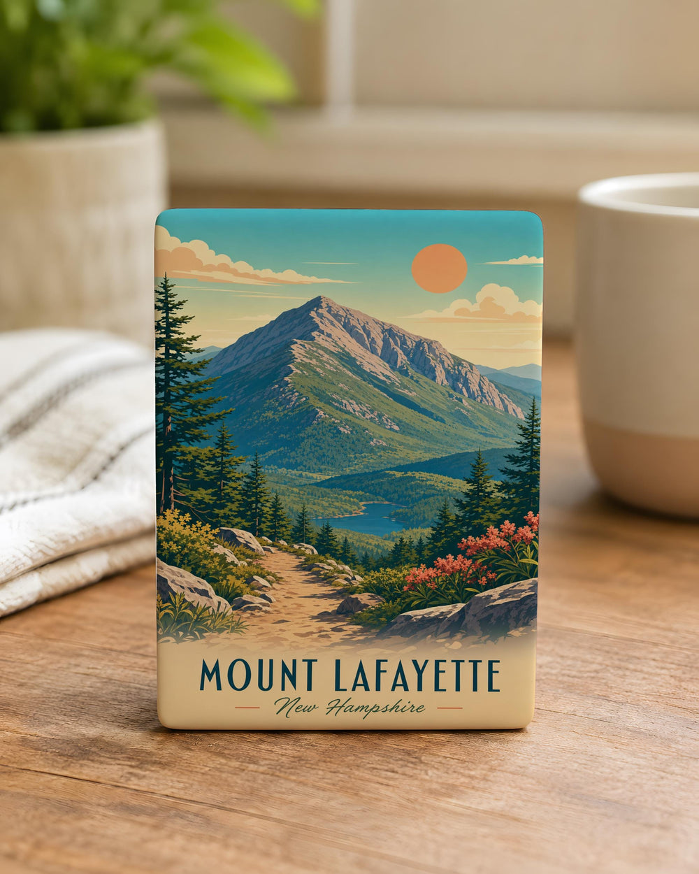 Mount Lafayette Fridge Magnet, New Hampshire White Mountains Souvenir, Hiking Trail Mountain Peak Keepsake Gift