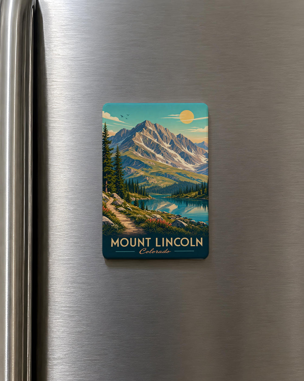Mount Lincoln Fridge Magnet, Mountain Peak Souvenir Magnet, Colorado Mountain Gift, Hiking Adventure Keepsake Magnet