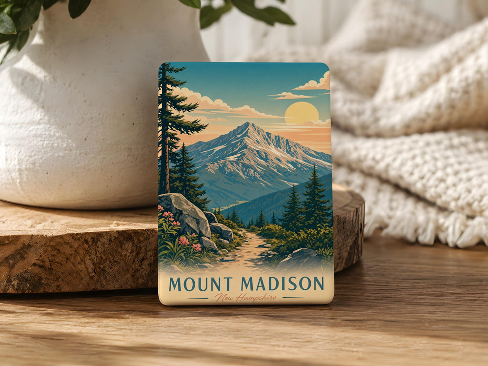 Mount Madison Fridge Magnet, White Mountains New Hampshire Peak Souvenir, Mountain Summit Travel Keepsake Gift