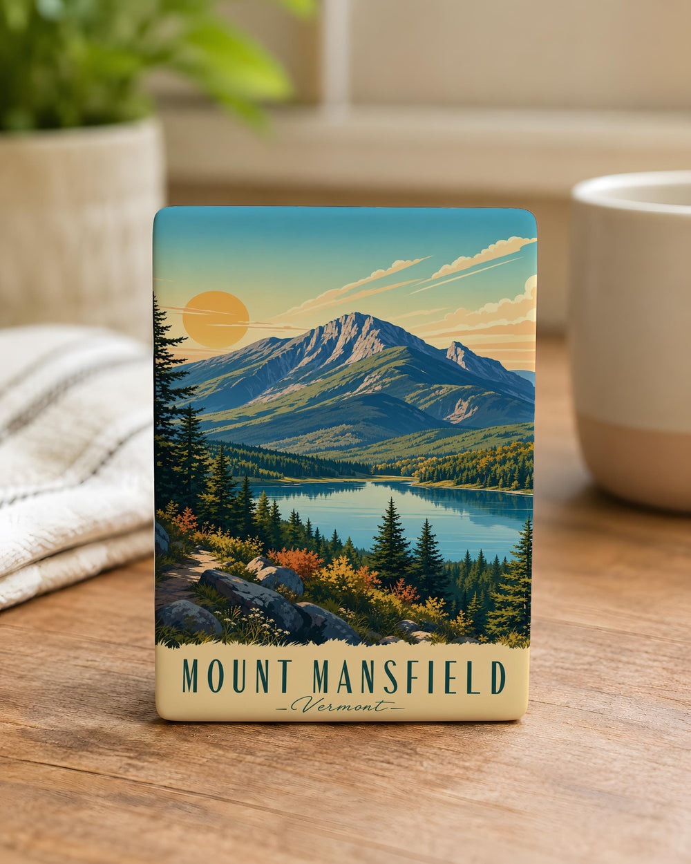 Mount Mansfield Fridge Magnet, Vermont Mountain Souvenir Magnet, Green Mountains Travel Keepsake, Hiking Peak Gift