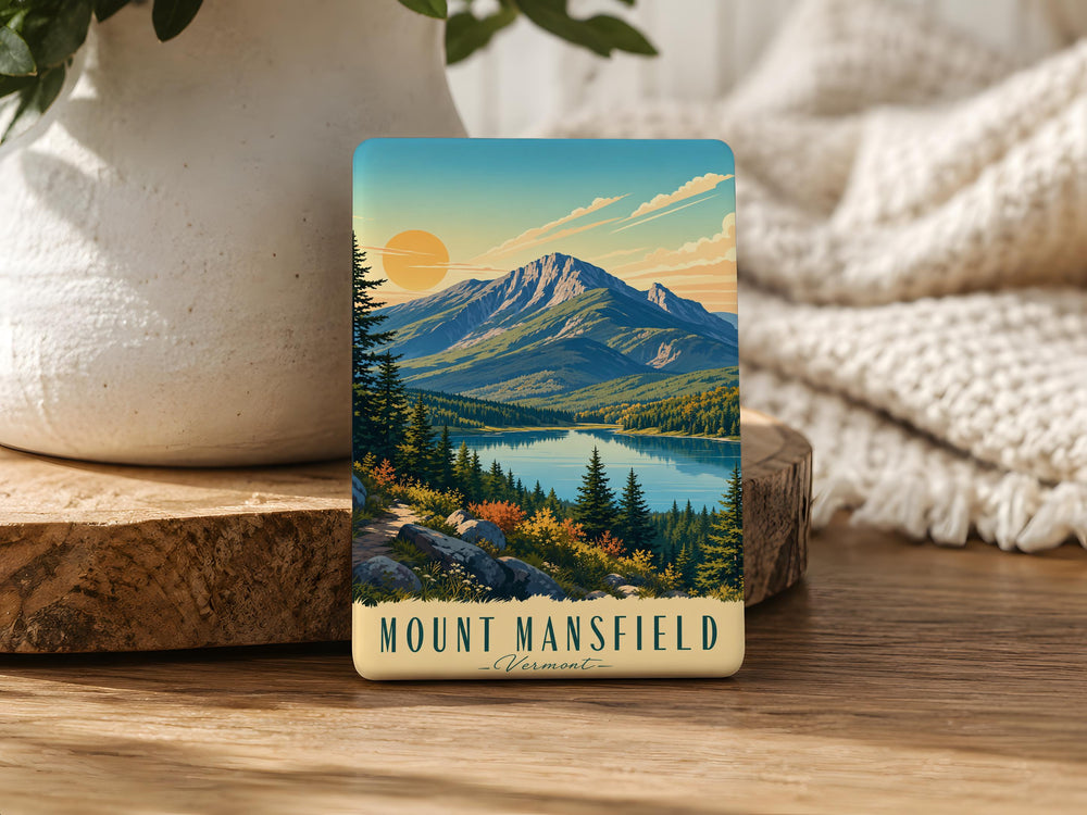 Mount Mansfield Fridge Magnet, Vermont Mountain Souvenir Magnet, Green Mountains Travel Keepsake, Hiking Peak Gift