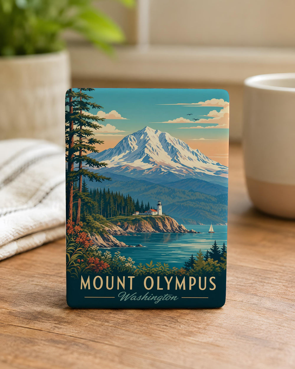 Mount Olympus Washington Fridge Magnet, Olympic National Park Mountain Souvenir Magnet, Washington State Travel Keepsake Magnet