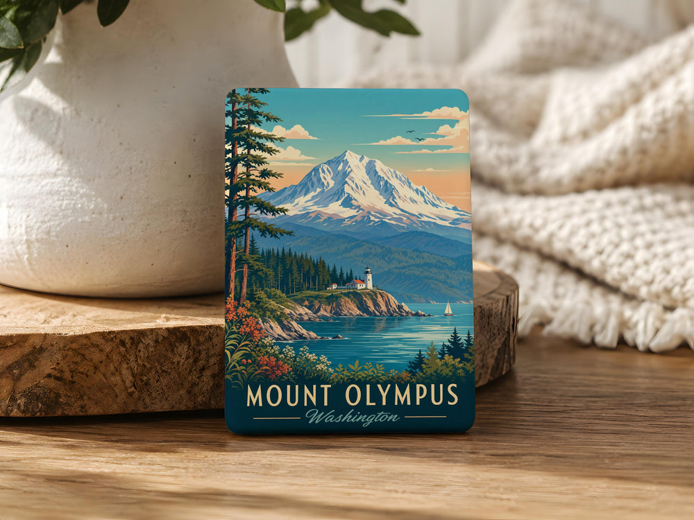 Mount Olympus Washington Fridge Magnet, Olympic National Park Mountain Souvenir Magnet, Washington State Travel Keepsake Magnet