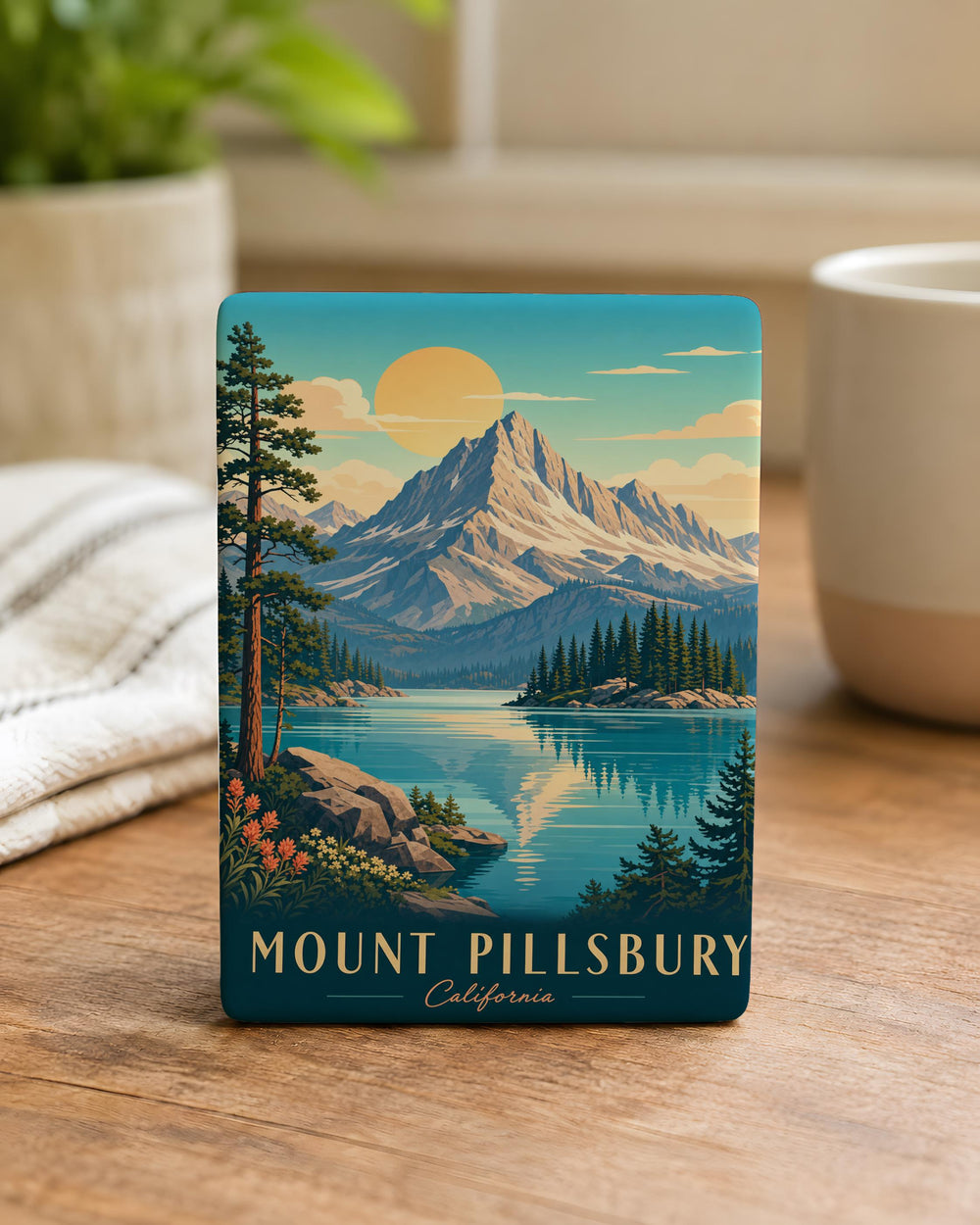 Mount Pillsbury Fridge Magnet, Mountain Peak Souvenir Magnet, Outdoor Adventure Travel Keepsake, Hiking Nature Decor Gift