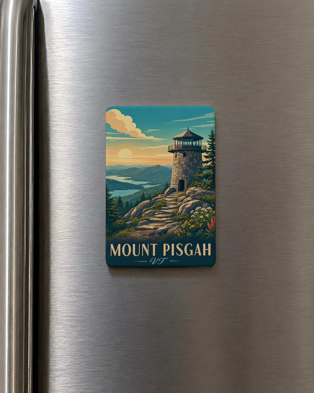 Mount Pisgah Vermont Fridge Magnet, VT Mountain Souvenir Magnet, Mount Pisgah VT Travel Keepsake, Vermont Hiking Gift