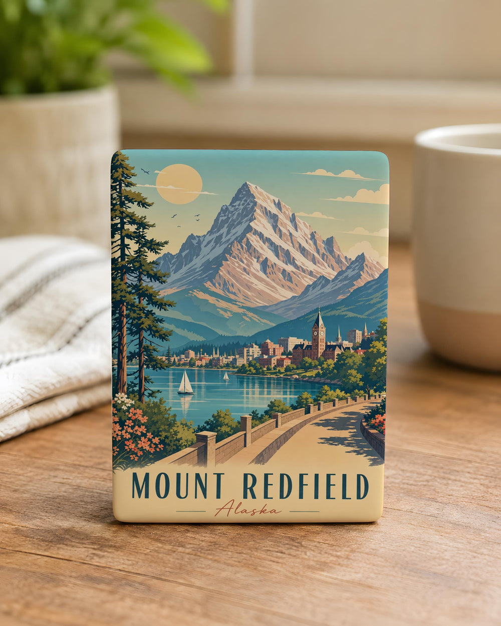 Mount Redfield Fridge Magnet, California Sierra Nevada Mountain Peak Souvenir Magnet, Hiking Climbing Outdoor Adventure Gift