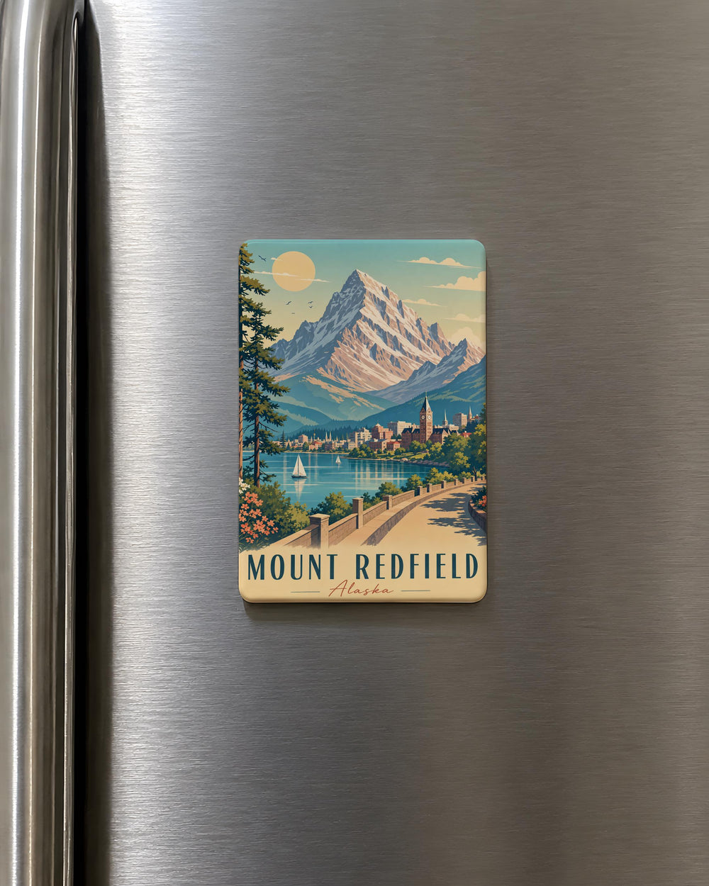 Mount Redfield Fridge Magnet, California Sierra Nevada Mountain Peak Souvenir Magnet, Hiking Climbing Outdoor Adventure Gift
