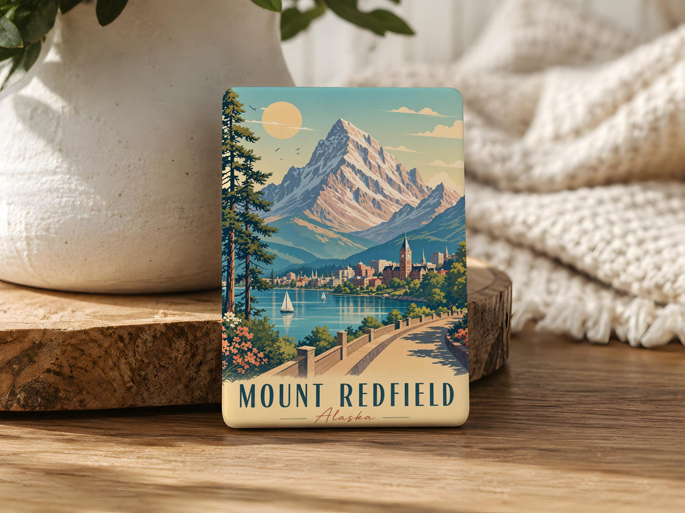 Mount Redfield Fridge Magnet, California Sierra Nevada Mountain Peak Souvenir Magnet, Hiking Climbing Outdoor Adventure Gift