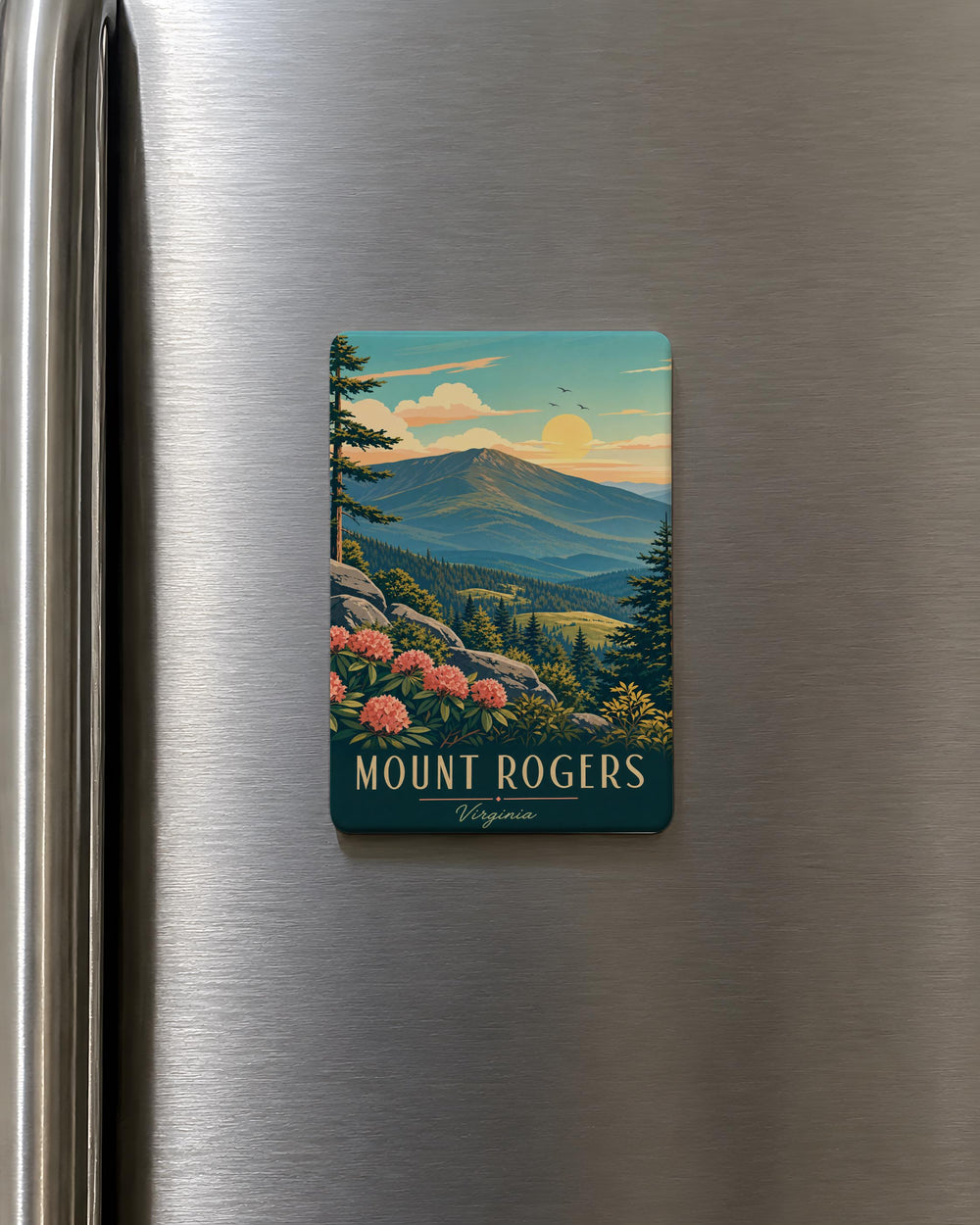 Mount Rogers Fridge Magnet, Mount Rogers Virginia Souvenir Magnet, Appalachian Mountains Travel Keepsake Magnet