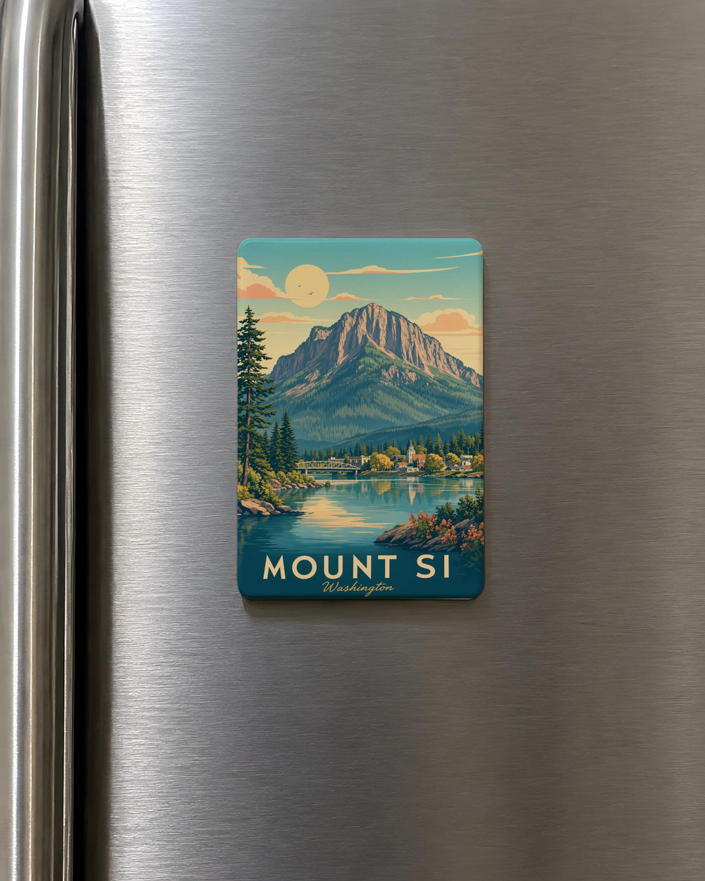 Mount Si Fridge Magnet, Washington Mountain Landmark Souvenir, Pacific Northwest Hiking Trail Gift, Scenic Cascade Range Keepsake