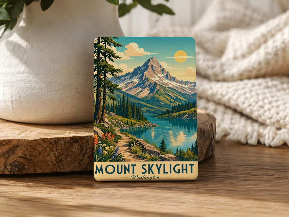 Mount Skylight Fridge Magnet, Mountain Skylight Scene Souvenir Magnet, Nature Travel Keepsake Refrigerator Magnet