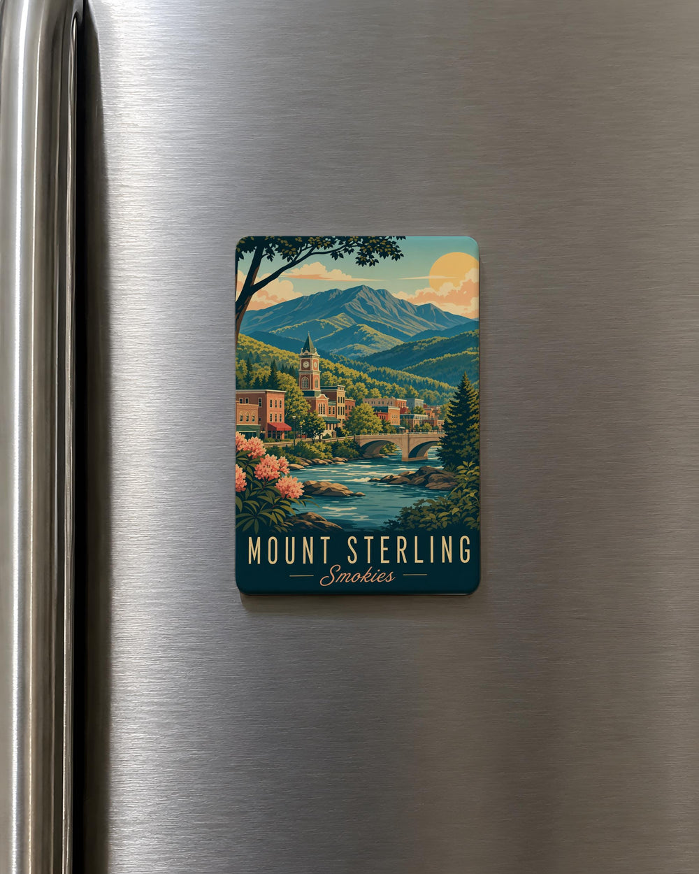 Mount Sterling Smokies Fridge Magnet, Mount Sterling Tennessee Great Smoky Mountains Souvenir Magnet, Smoky Mountains Travel Keepsake