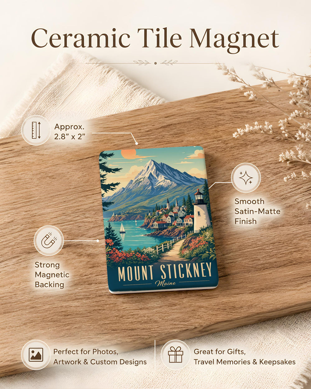 Mount Stickney Fridge Magnet, Mount Stickney Peak Souvenir Magnet, Washington Mountain Landmark Refrigerator Magnet
