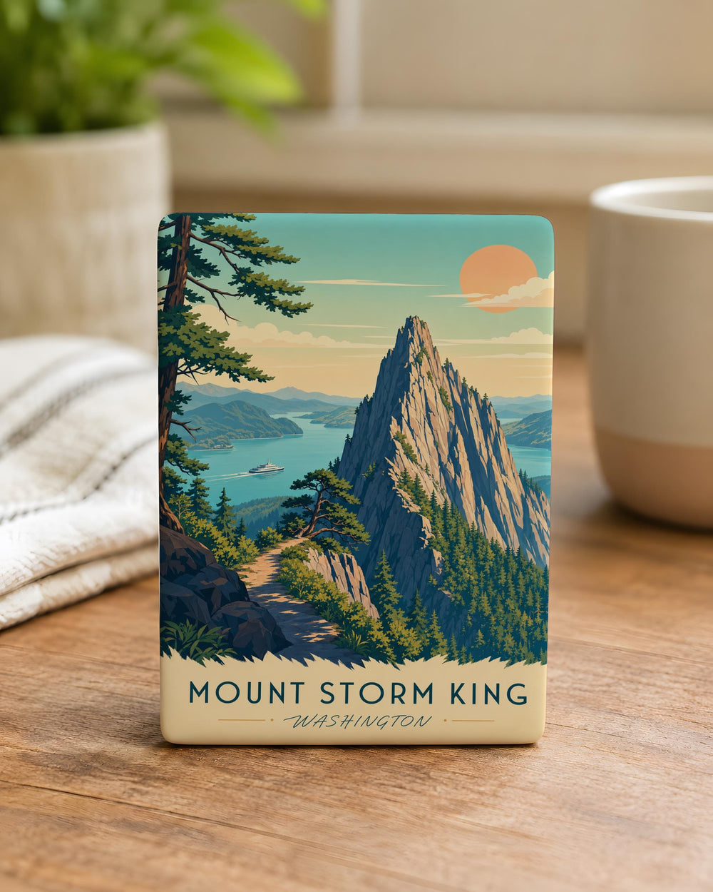 Mount Storm King Fridge Magnet, Hudson Highlands Mountain Souvenir Magnet, New York Hiking Peak Keepsake Magnet