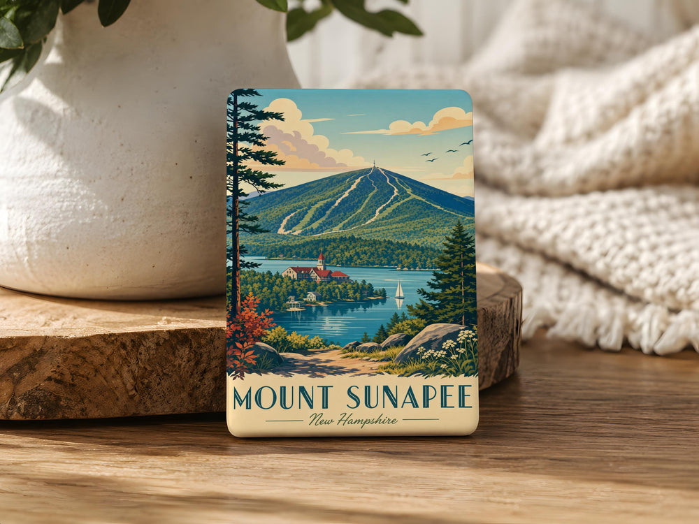 Mount Sunapee Fridge Magnet, New Hampshire Mountain Souvenir, Lake Sunapee Travel Keepsake Magnet, Ski Resort Gift