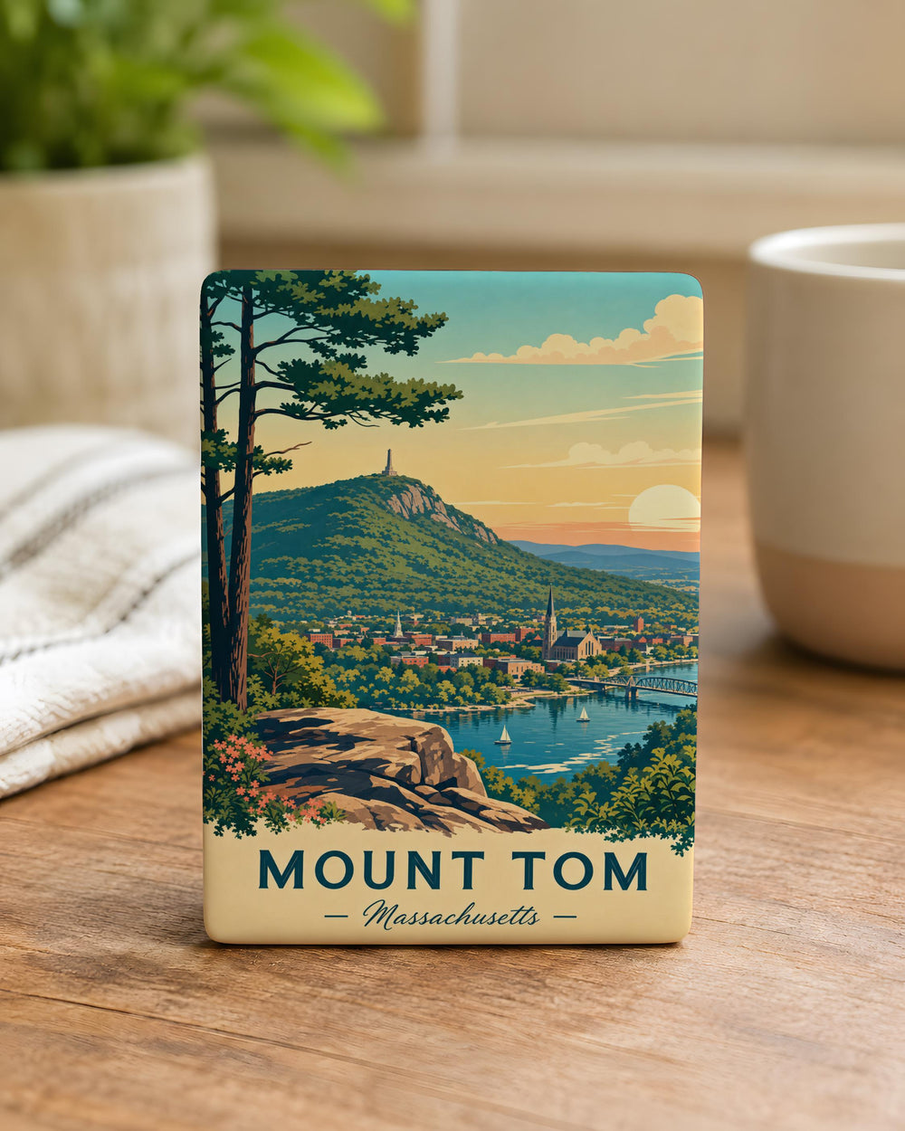Mount Tom Massachusetts Fridge Magnet, Mount Tom MA Souvenir Magnet, Holyoke Range Travel Keepsake, Pioneer Valley Gift