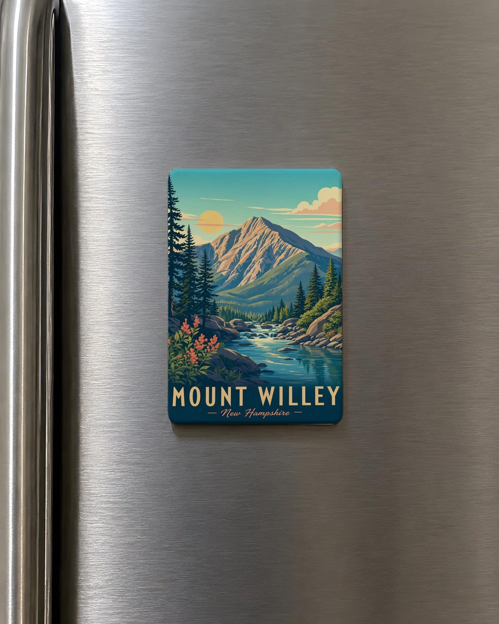 Mount Willey Fridge Magnet, White Mountains New Hampshire Mountain Souvenir, Hiking Peak Travel Keepsake Gift